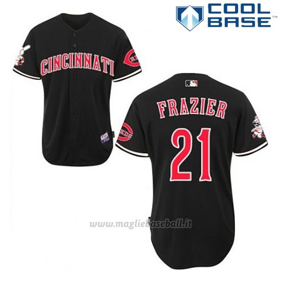 Maglia Baseball Uomo Cincinnati Reds Todd Frazier 21 Nero Cool Base